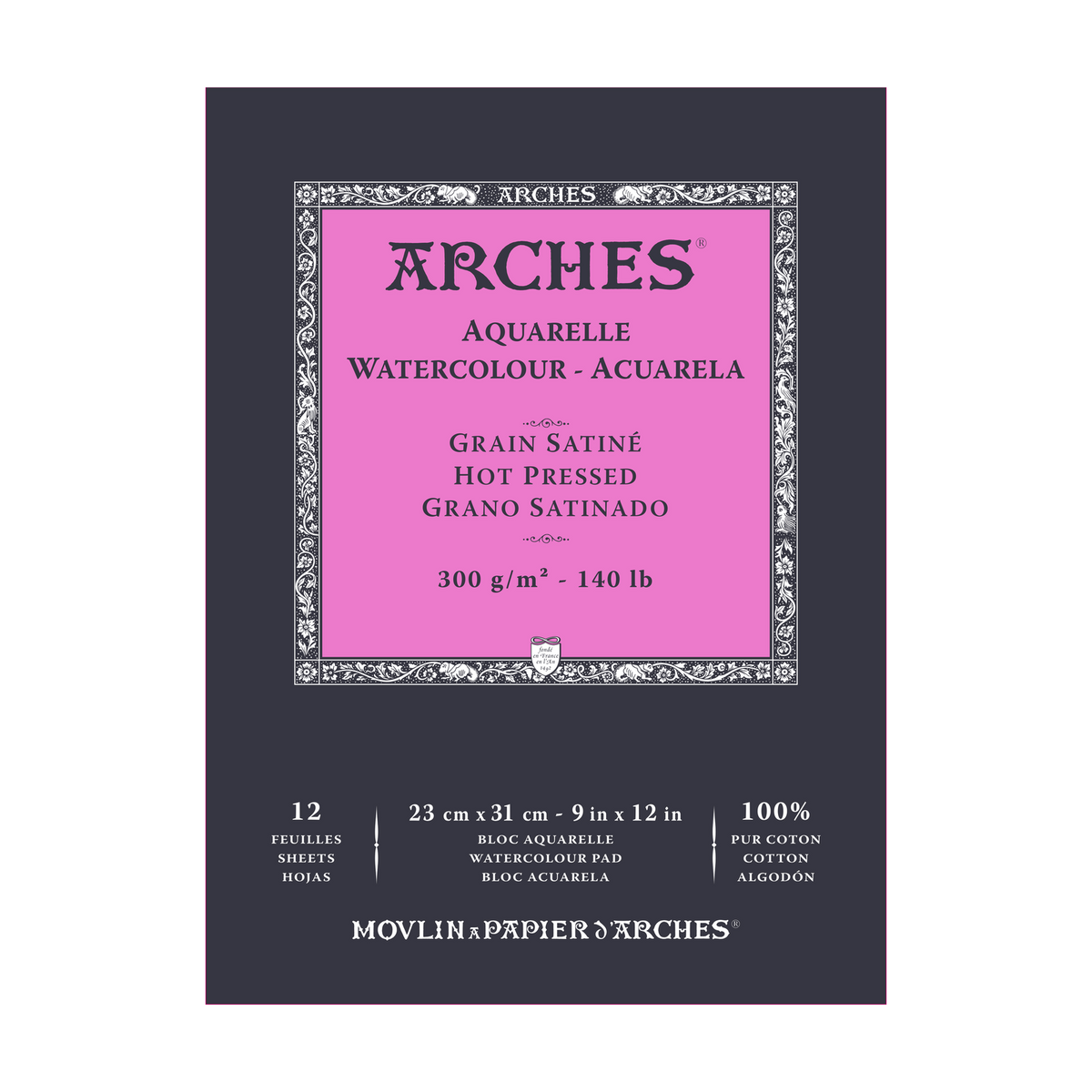 ARCHES akvarelni blok glatki HP prirodno bijeli 300 g/m² A5 – A3 - 12 listova