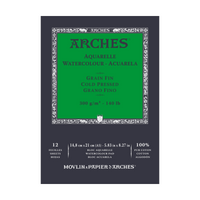 ARCHES akvarelni blok hladno prešani prirodno bijela 300 g/m² - 12 listova (A5 – A3)
