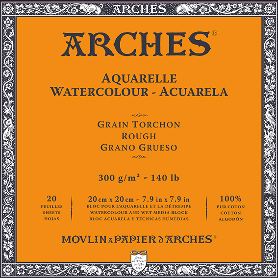 ARCHES akvarelni blok Rough prirodno bijela 300 g/m² 10 – 31 cm - 20 listova