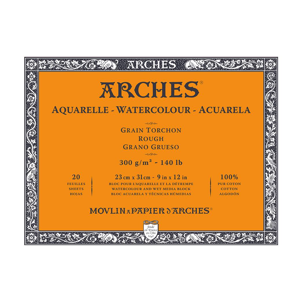 ARCHES akvarelni blok Rough prirodno bijela 300 g/m² 10 – 31 cm - 20 listova