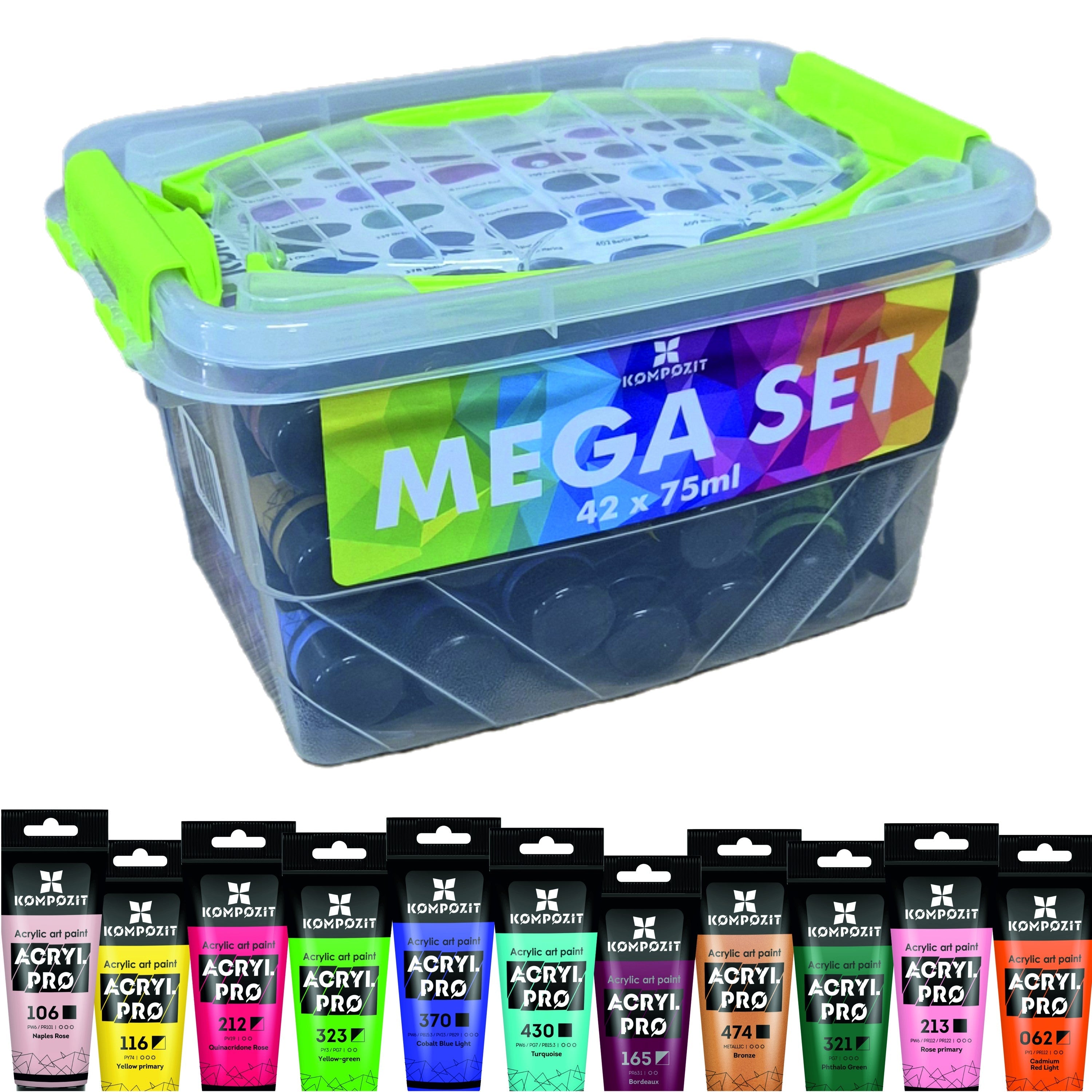 Set akrilnih boja ACRYL PRO Kompozit u kutiji - 42 x 75 ml