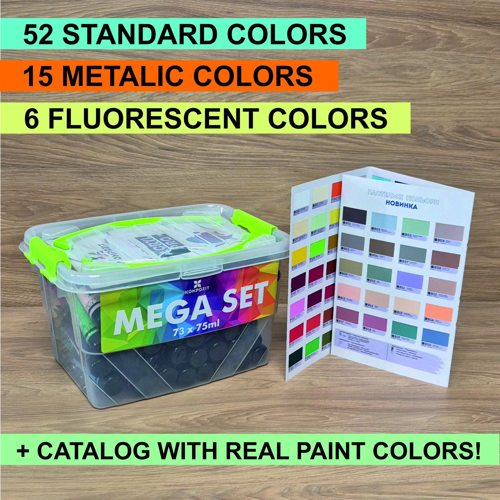 Set akrilnih boja Kompozit ACRYL PRO BOX 73 x 75 ml