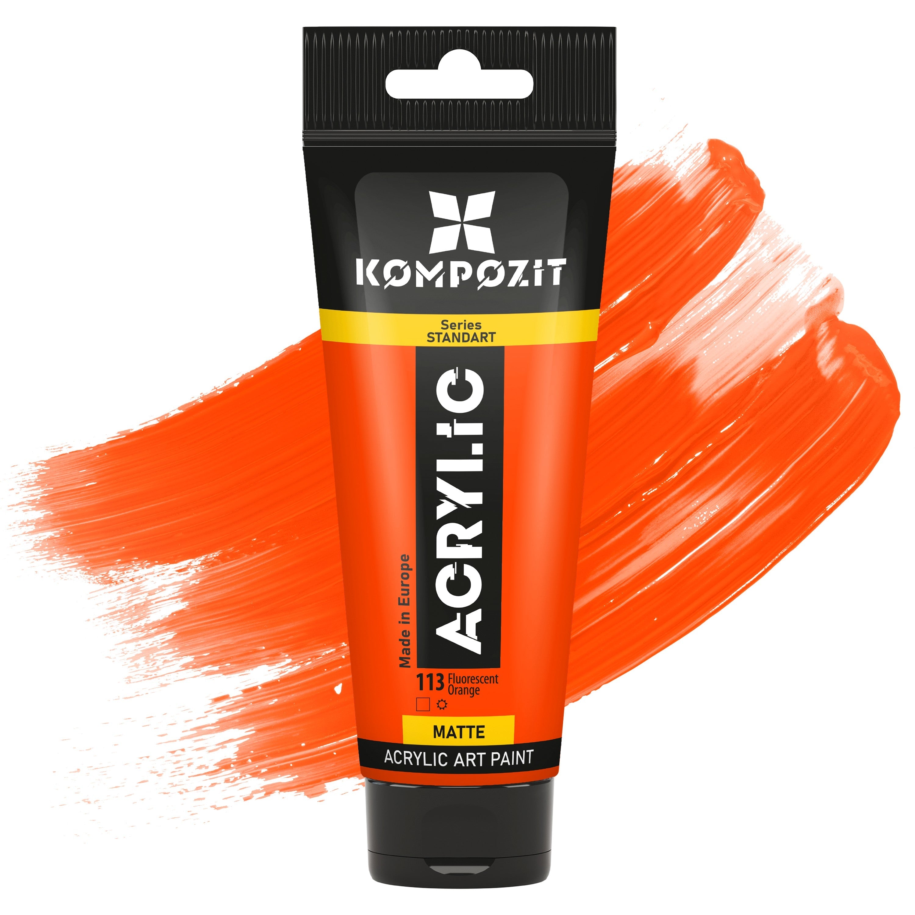 Akrilna boja Kompozit STANDART Fluorescent 75 ml – 113 Fluorescentno narančasta