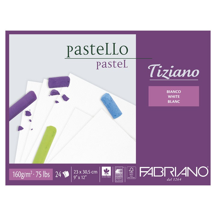 Blok bielych papierov pre pastel FABRIANO Tiziano | rôzne rozmery — obrázok 1