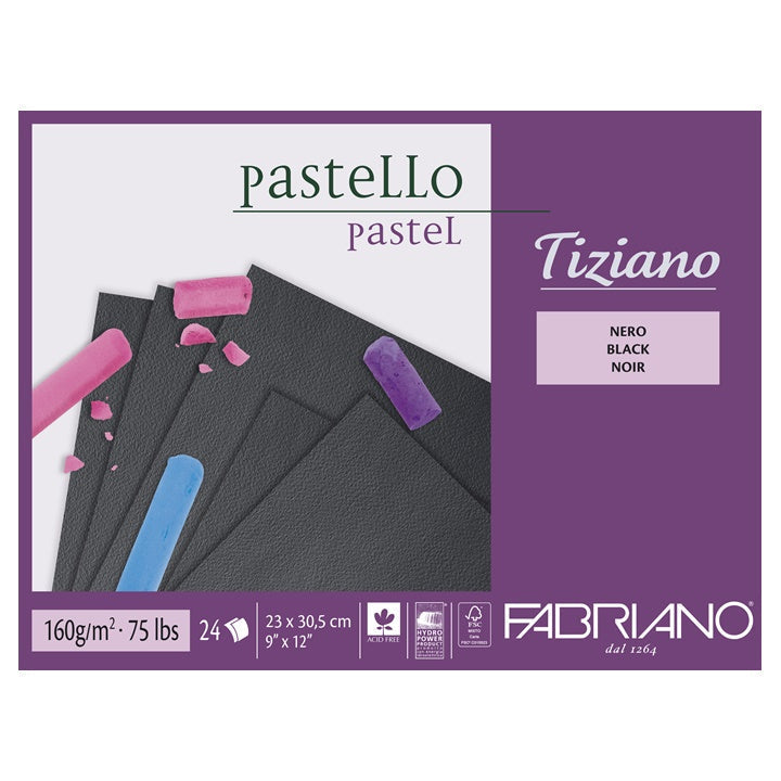 Blok čiernych papierov pre pastel FABRIANO Tiziano | rôzne rozmery — obrázok 3
