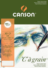 Blok za crtanje CANSON C a grain 180 g - 30 listova, A4, sitnozrnati lijepljeni