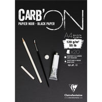 Blok za crtanje s crnim papirom CLAIREFONTAINE Carb'On 120 g/m² – 20 listova