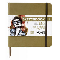 Blok za skiciranje DARWI Khaki 14 x 14 cm, 140 g, 80 listova
