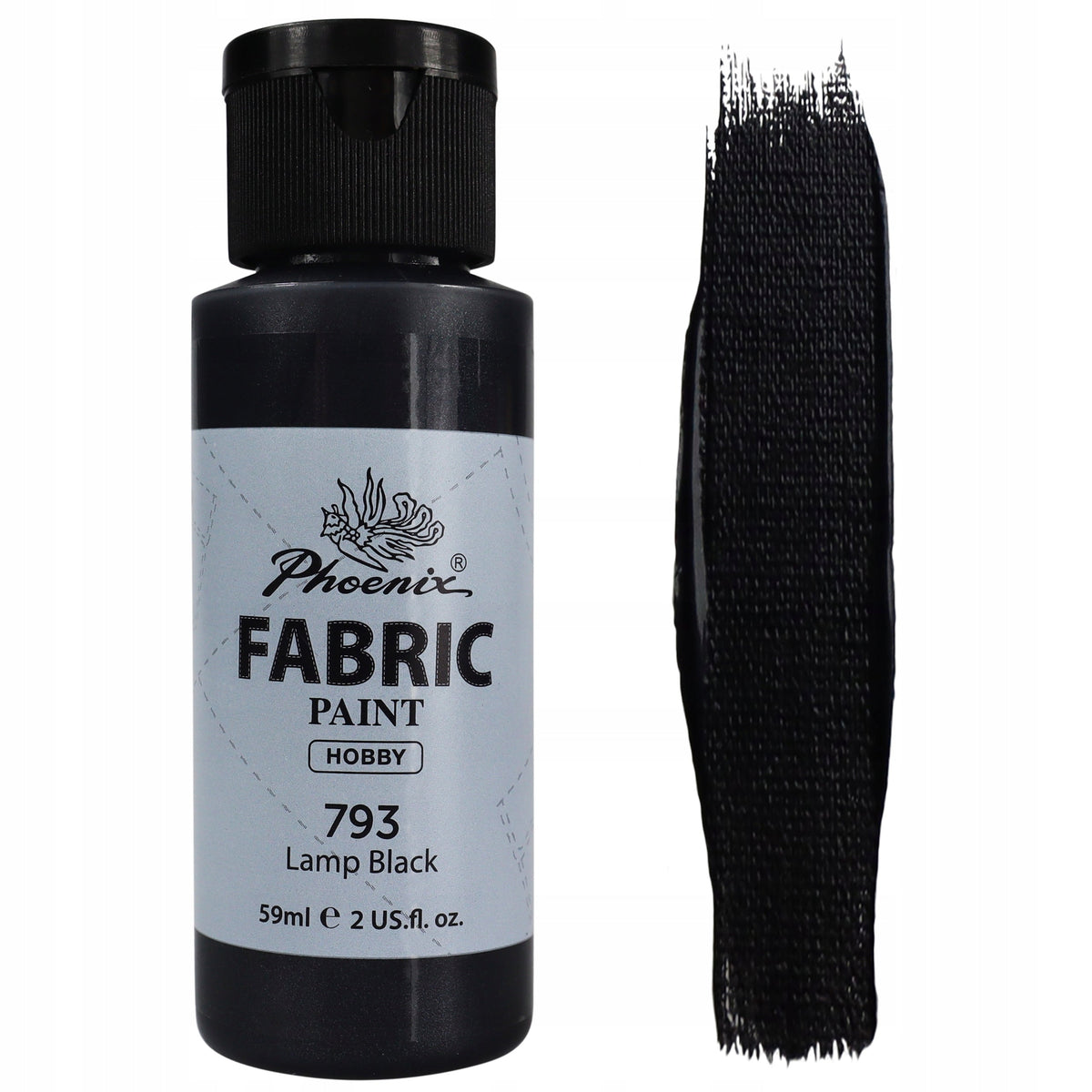 Boja za tekstil Phoenix 59 ml – čađavo crna