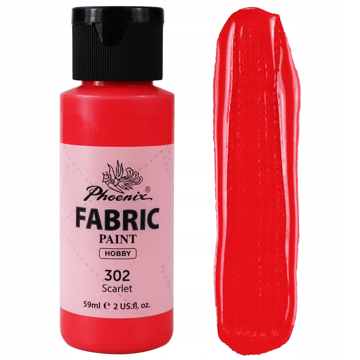 Boja za tekstil Phoenix 59 ml grimizna 302