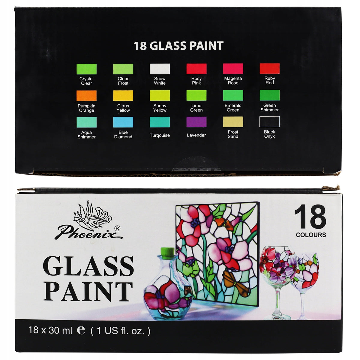 Boje za staklo Phoenix - 18 x 30 ml