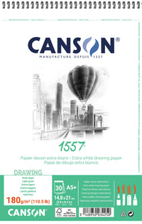 Blok za skiciranje CANSON 1557 180 g/m² A5 30 listova, spiralni uvez