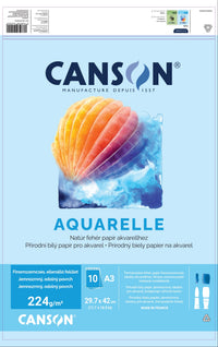 Canson akvarel blok CP 224 g/m² A3 - 10 listova, ljepljen