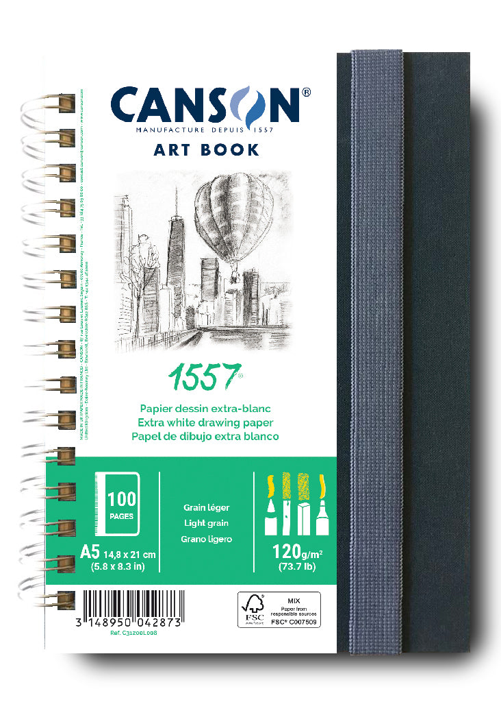 Blok za skiciranje Canson Art Book 1557 s tvrdim uvezom – A5, 120 g, 50 listova