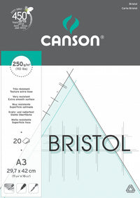 Canson Bristol blok za crtanje 250 g/m² 20L A3 lijepljeni