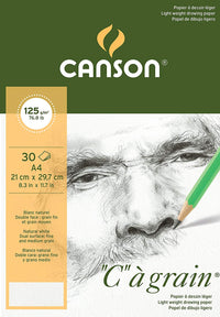 Blok za skiciranje CANSON C a grain 125 g/m² A3 - 30 listova, sitnozrnati lijepljeni