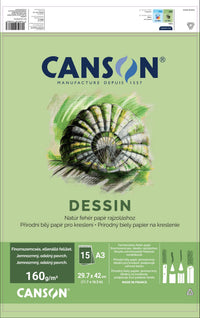 Blok za crtanje CANSON Dessin A3 160 g - 15 listova