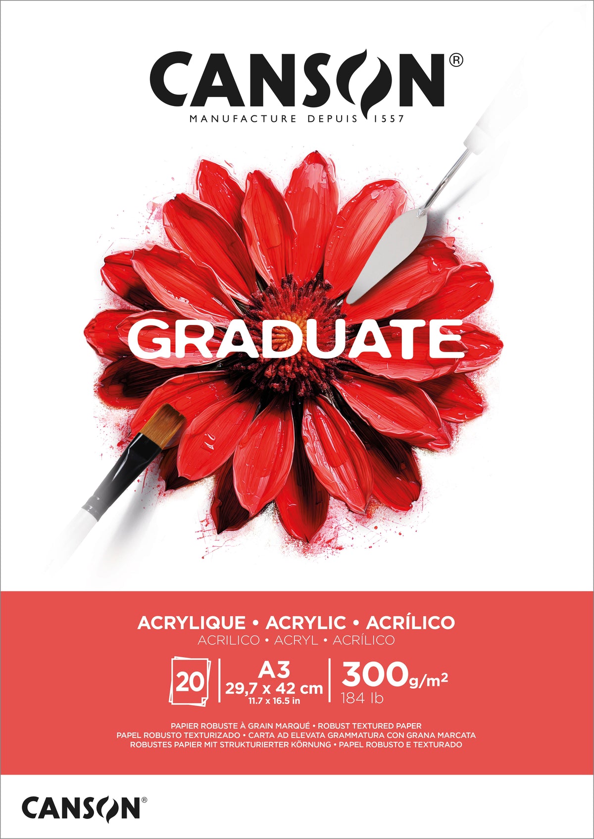 CANSON Graduate akrilni blok 300 g 20L A3 ljepljen
