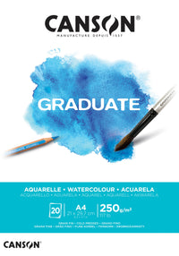 CANSON Graduate akvarel blok CP 250 g - 20 listova, A4, lijepljeni