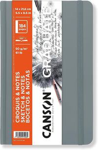 Canson Graduate Art Book blok za skiciranje u tvrdom uvezu 90 g/m² 184 lista 14 x 21,6 cm Light Grey
