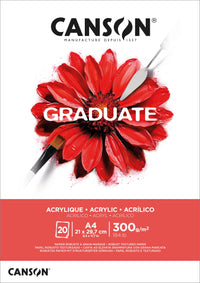Canson Graduate blok za akril 300 g 20L A4 lijepljeni
