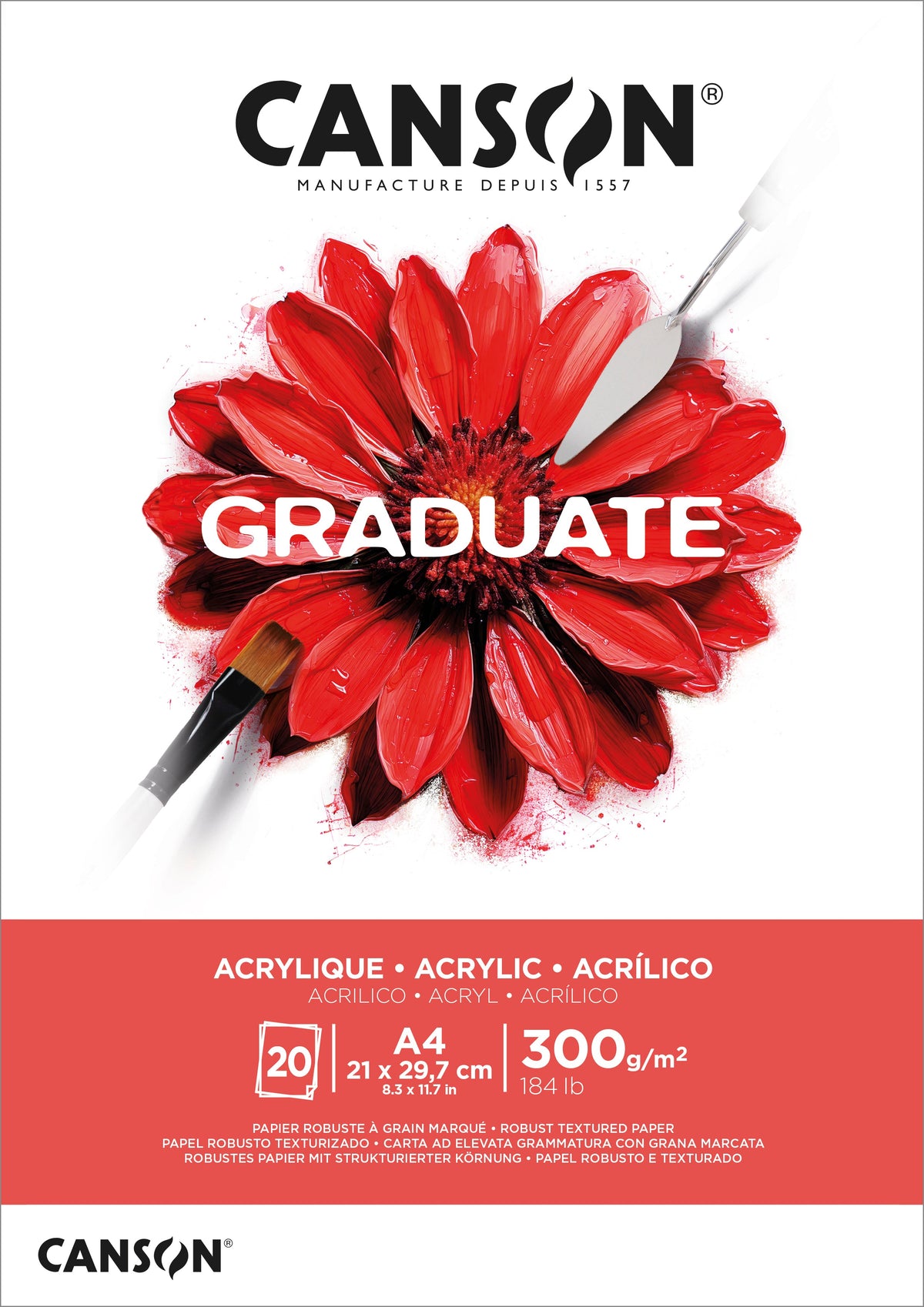 Canson Graduate blok za akril 300 g 20L A4 lijepljeni