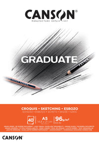 CANSON Graduate blok za skiciranje 96 g/m², 40 listova, A5, lijepljen