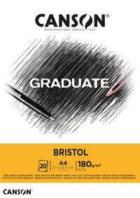 Blok za crtanje CANSON Graduate Bristol 180 g/m² A4 - 20 listova, ljepljen