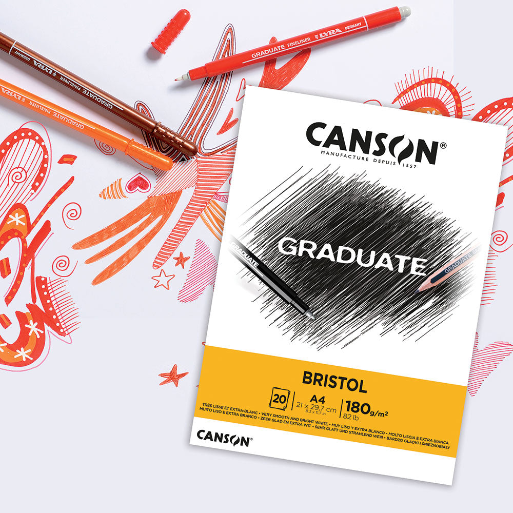 Blok za crtanje CANSON Graduate Bristol 180 g/m² A4 - 20 listova, ljepljen