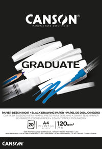Canson Graduate crni skicen blok 120 g/m² A4 lijepljeni - 20 listova