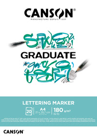 Blok za lettering i markere CANSON Graduate Lettering Marker 180 g/m² - A4, 20 listova