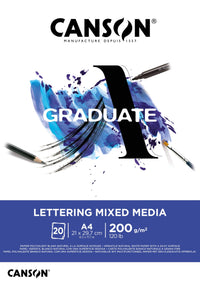 Canson Graduate Lettering Mix Media blok 200 g/m² - 20 listova, A4