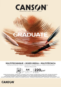 Canson Graduate Mix Media blok Natural 220 g 30 listova A4 ljepljen