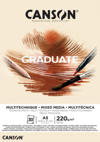 Canson Graduate Mix Media blok Natural 220 g 30 listova A5 lijepljeni
