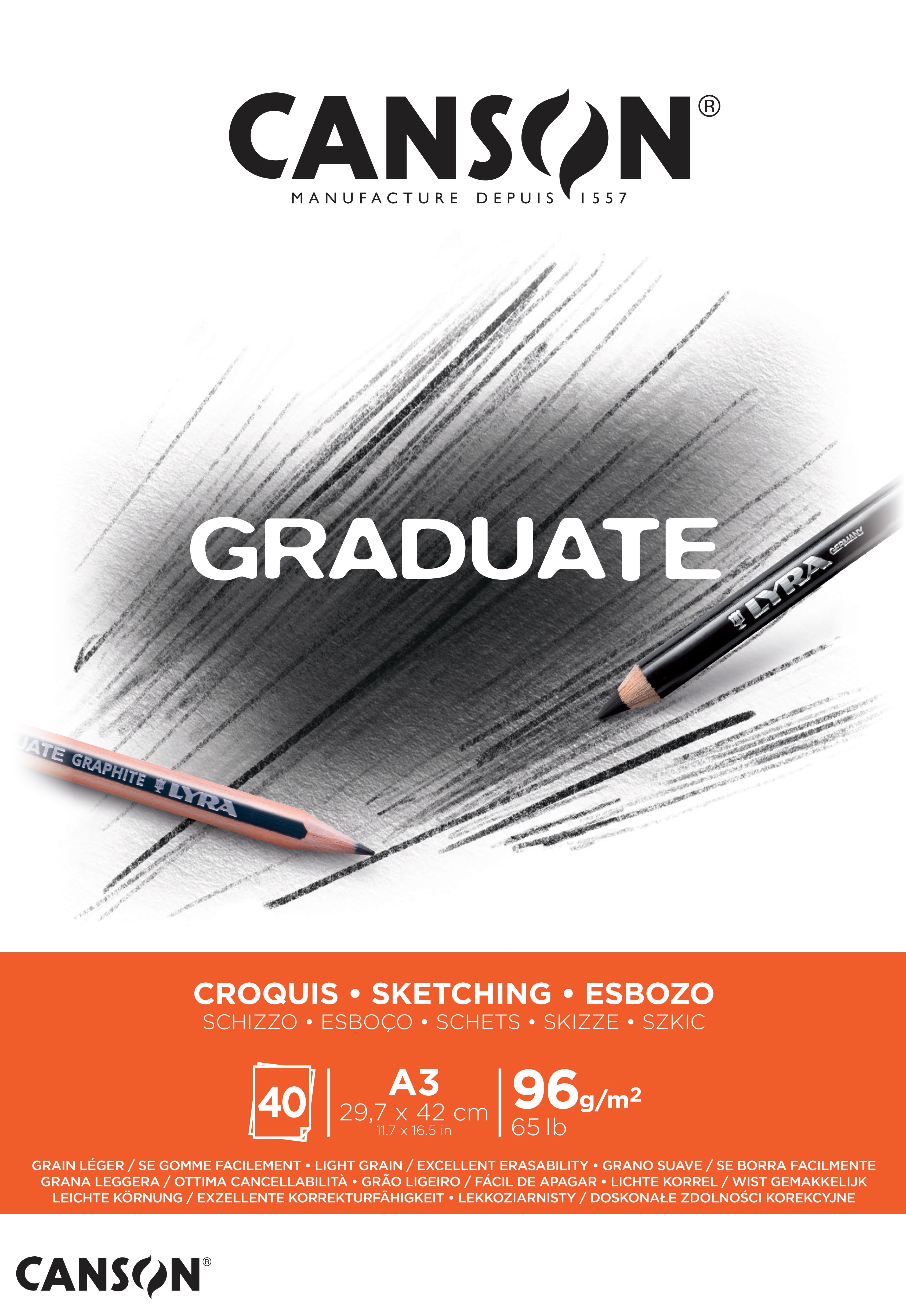 Canson Graduate skicar 96 g/m² 40L A3 lijepljeni