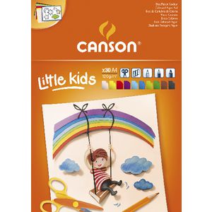 Blok za crtanje u boji CANSON Kids A4 - 120 g/m², 30 listova, miks 10 boja