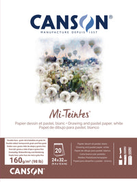 Canson Mi-Teintes ljepljeni blok 160 g/m² 20L 24 x 32 cm White