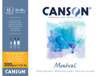 CANSON Montval akvarelni blok CP 300 g/m² - 12 listova, 24 x 32 cm, lijepljen