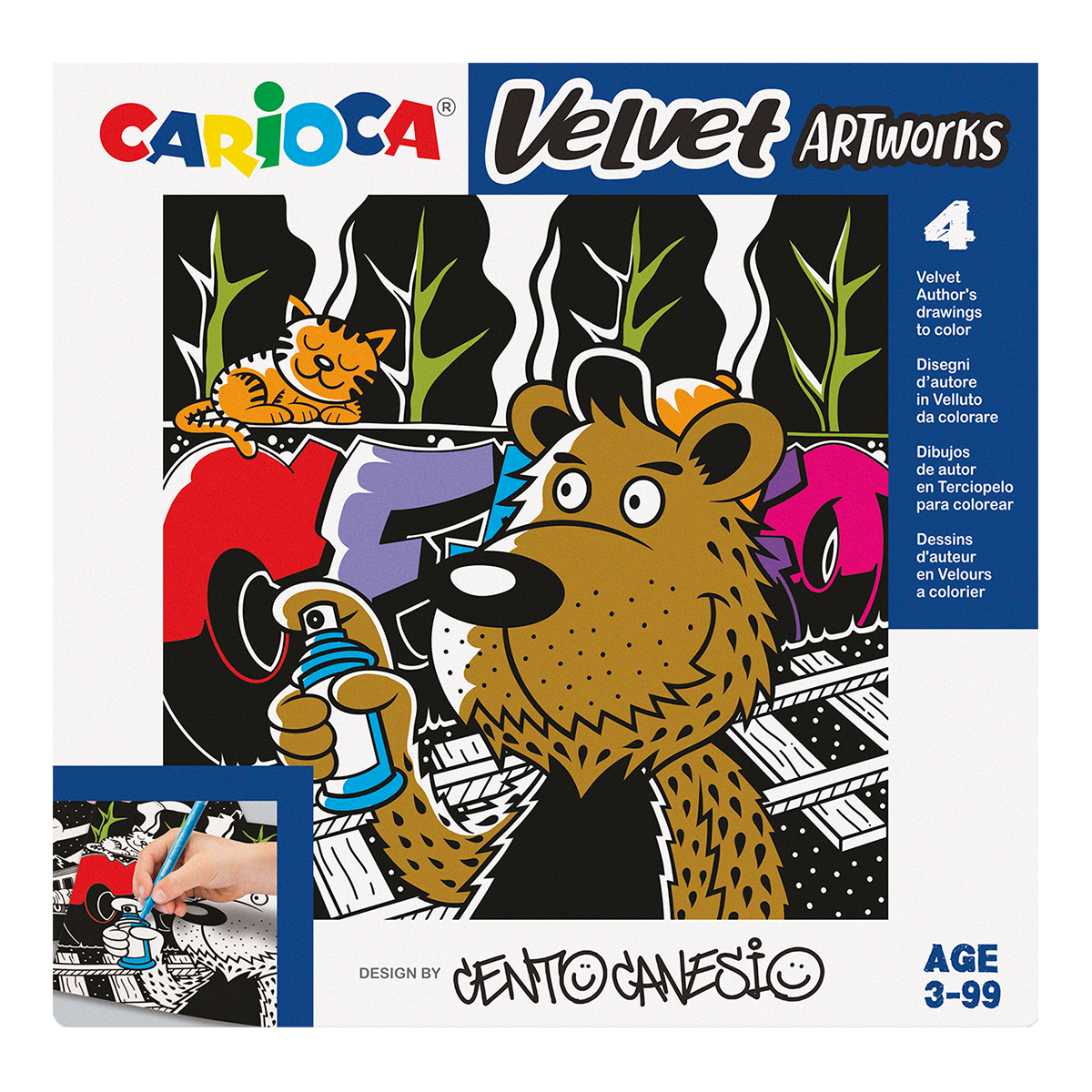 Carioca baršunaste bojanke 4 kom – CENTO Graffiti