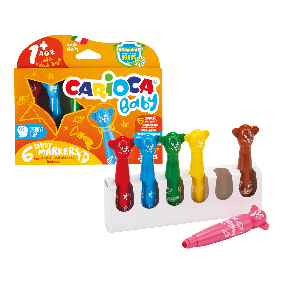 Carioca flomasteri Baby okrugli vrh, miks boja