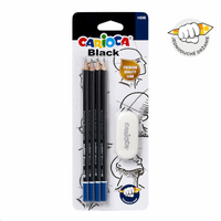 Carioca set trokutastih olovaka Black 2/HB s gumicom, 4 kom