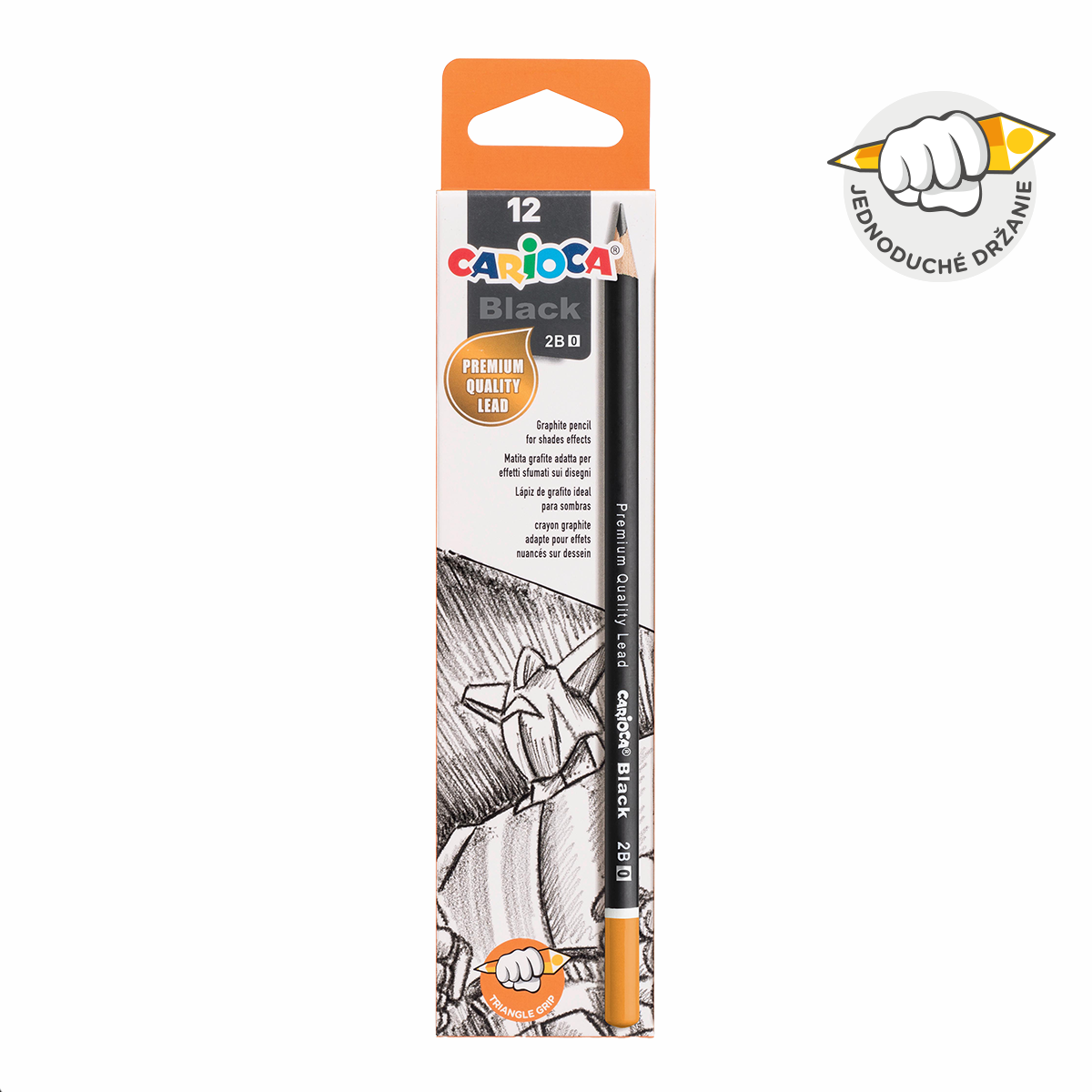 Carioca trostrana olovka Black, 12 kom – 0/2B