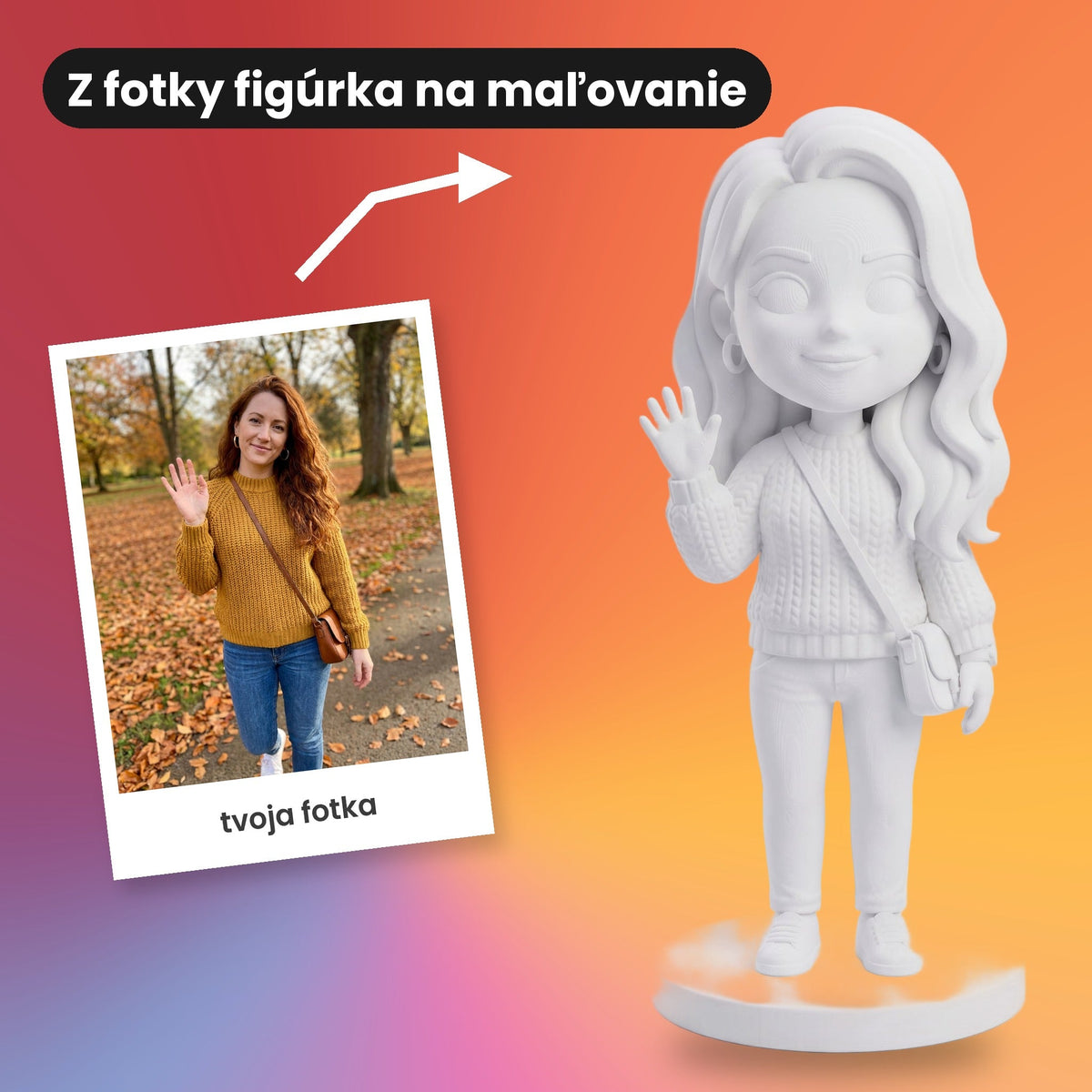 Chibi figurica s fotografije za bojanje