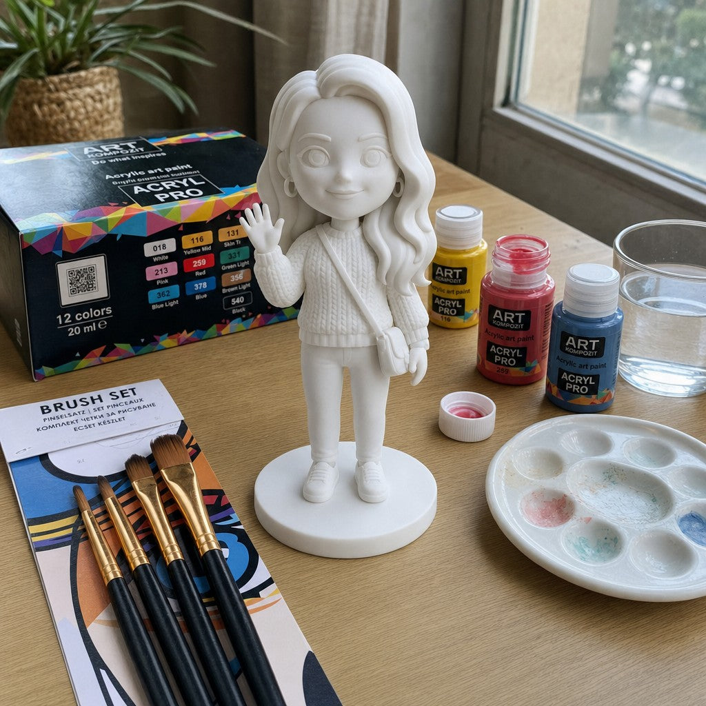 Chibi figurica s fotografije za bojanje
