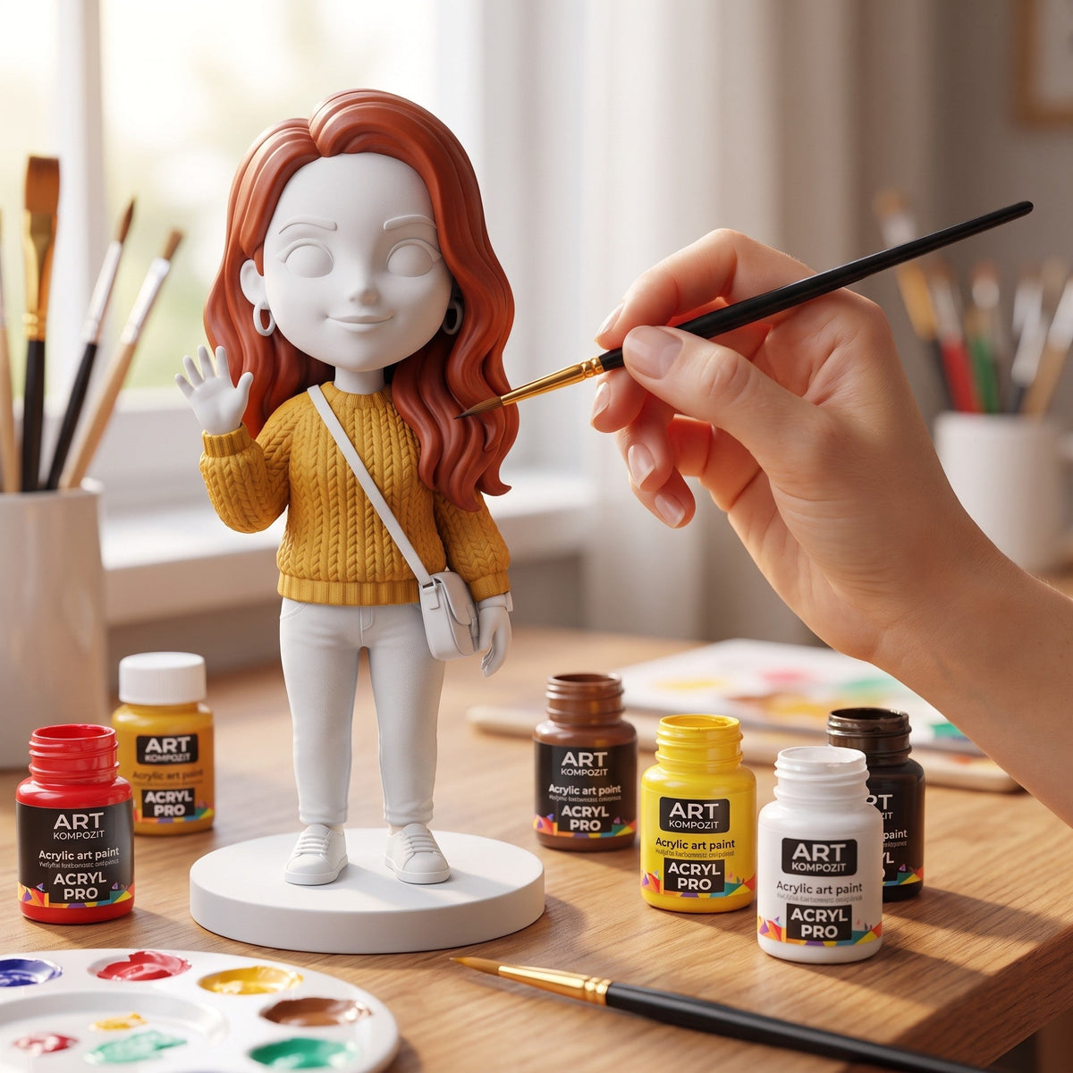 Chibi figurica s fotografije za bojanje