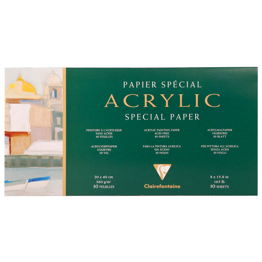 Clairefontaine blok za akril 360 g/m² – 10 listova, 20 x 40 cm lijepljen