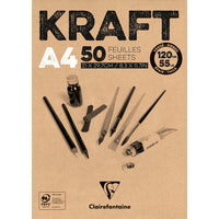 Clairefontaine kraft blok lijepljeni – 120 g 50 listova A4