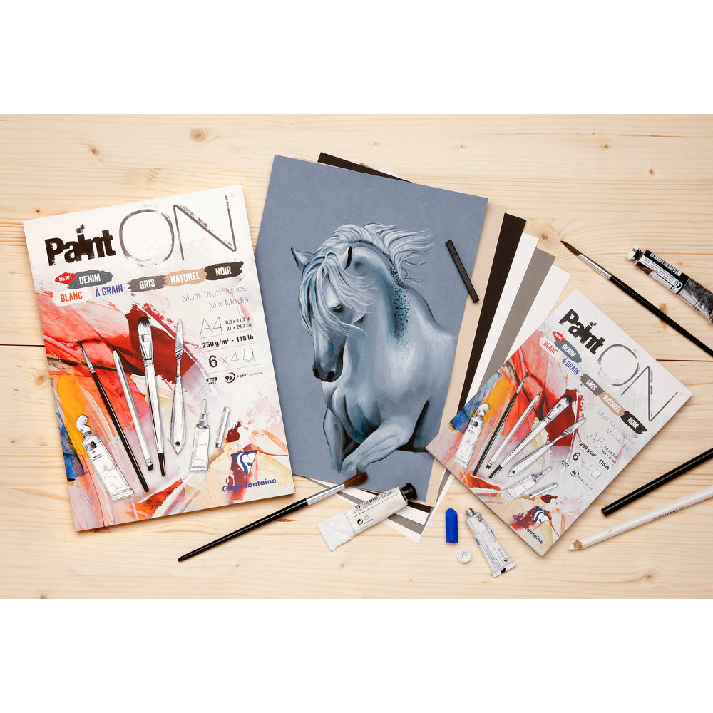 Clairefontaine Paint'On Mix Media blok br. 6 250 g 24L ljepljen razne boje