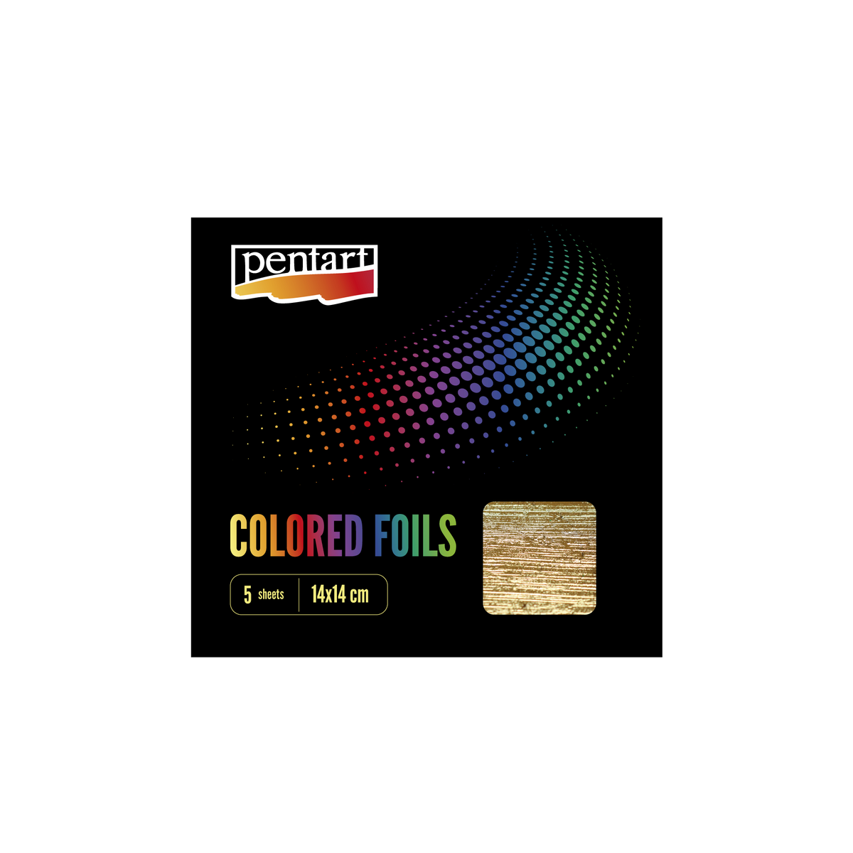 Colored foil sheets 14x14 cm 5 gold – barokna