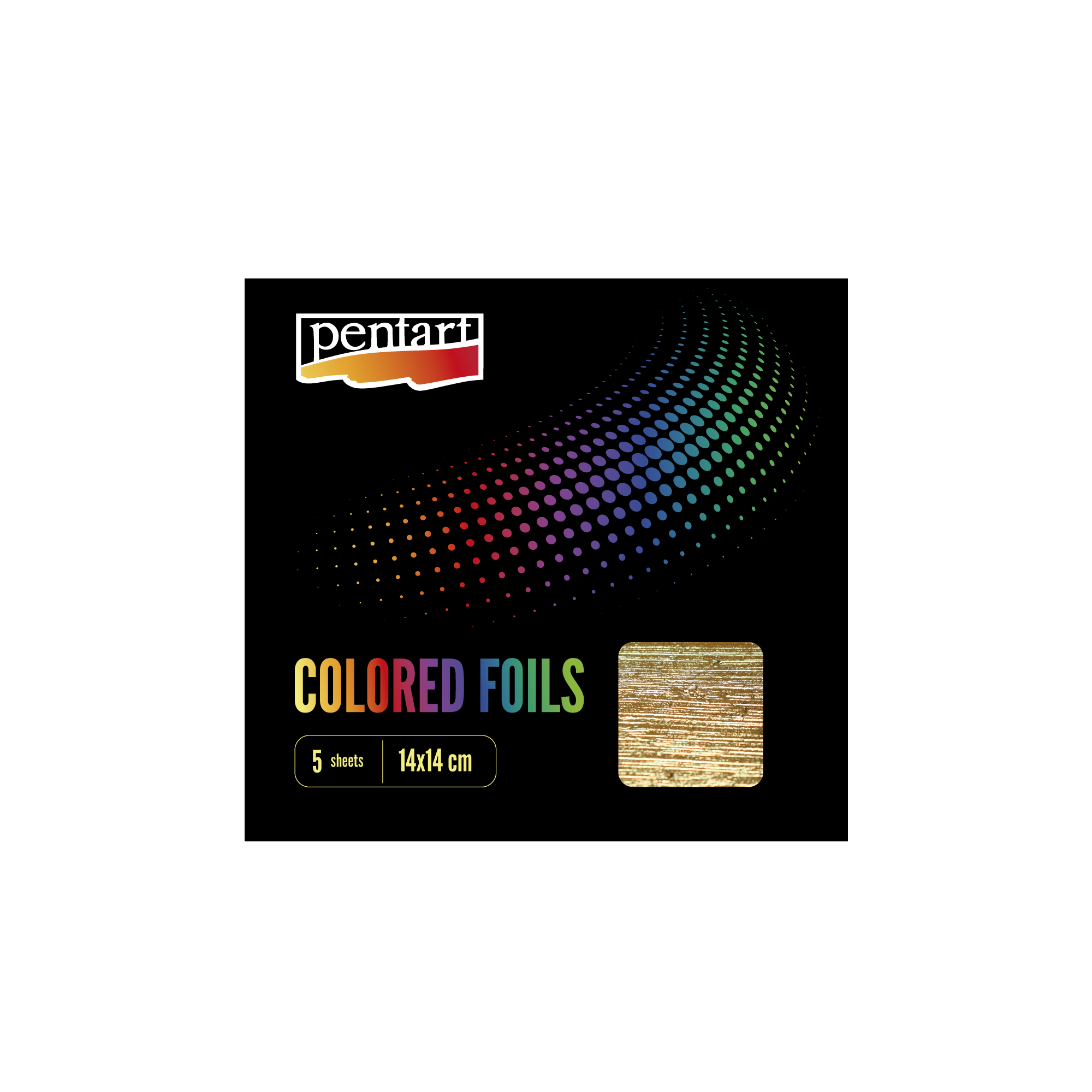 Colored foil sheets 14x14 cm 5 gold – barokna